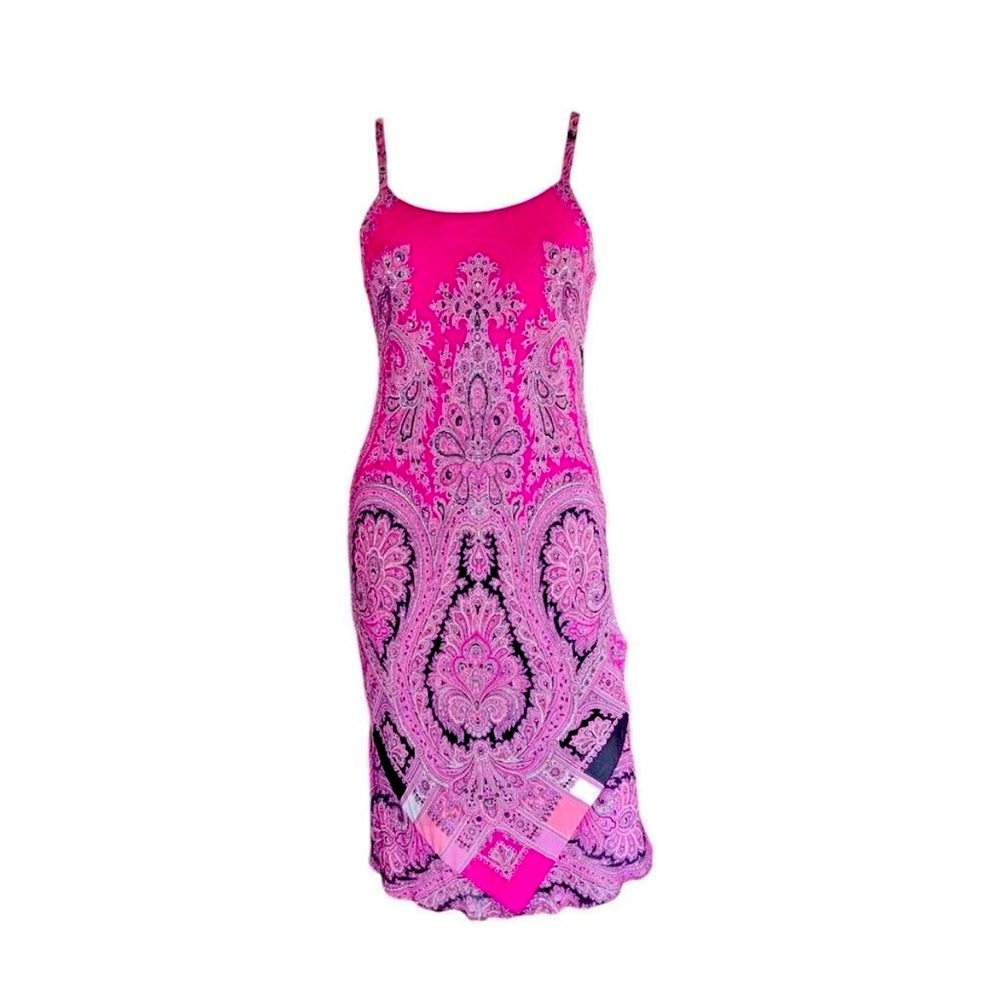 Vintage Pink Paisley Spaghetti Strap Dress